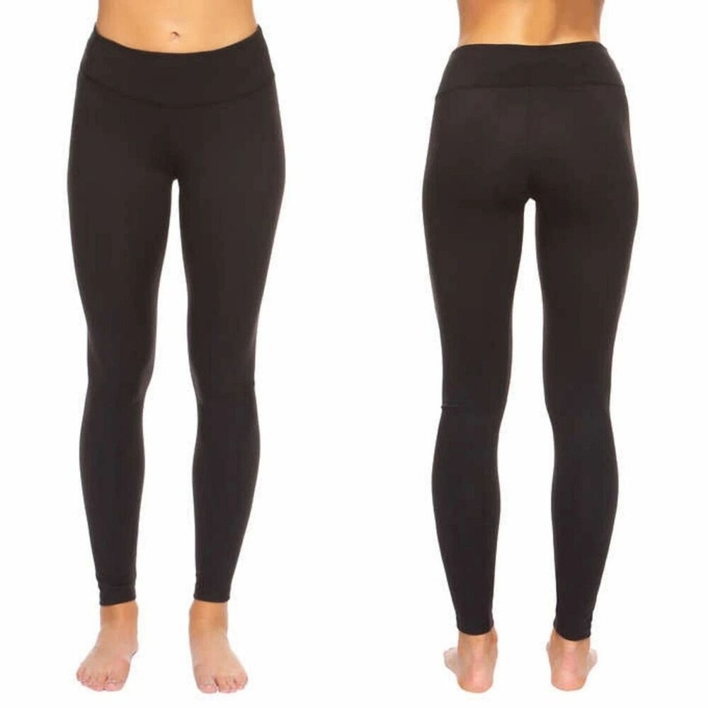 FELINA‎ Wide Waistband Black Leggings 2 PAIR PACK Sz S Yoga Workout Everyday NWT
